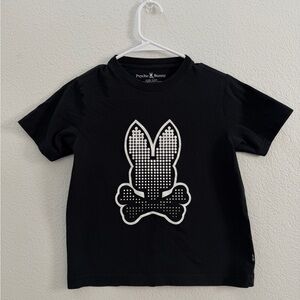 Psycho Bunny Kids Black Tee with Graphic Design